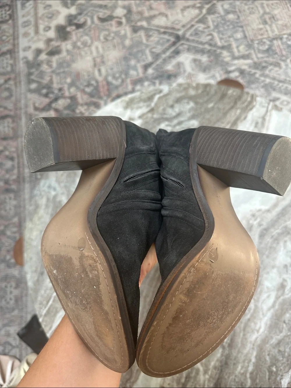 Vince Camuto Melaya Over the Knee Suede Gray Boots Sz 8.5